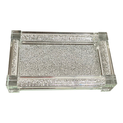 Ambrose Exquisite Small Glass Tray In Gift Box - Silver