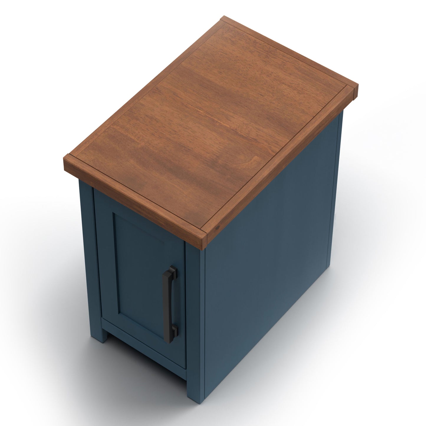 Nantucket - 14" Chairside Table - Blue Denim And Whiskey