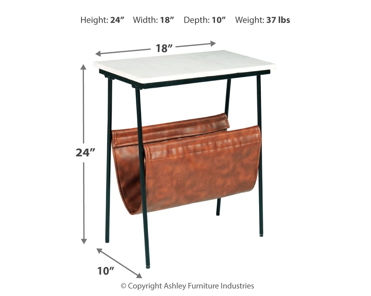 Etanbury - Brown / Black/white - Accent Table