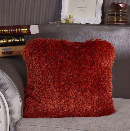 Decorative Shaggy Pillow (18 In X 18 In) - Orange