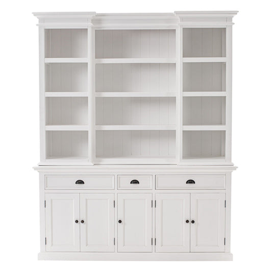 Dining Hutch With Twelve Shelves And Three Drawers - White