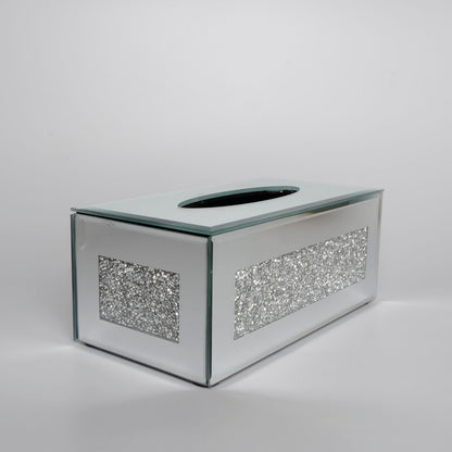 Ambrose Exquisite Mirrored Tissue Holder In Gift Box - Silver