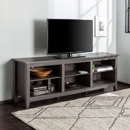 Modern Transitional 3 Shelf Open Storage 70" TV Stand For 80" TVs