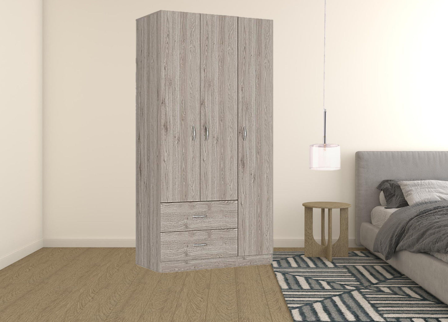 2 Drawer Combo Dresser - Light Gray