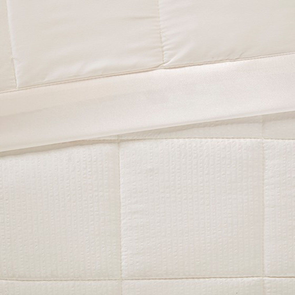 Oversized Down Alternative Blanket With Satin Trim - Ivory