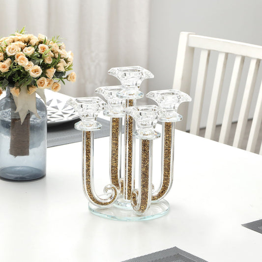 Ambrose Candle Holder (Holds 5 Candles) - Gold