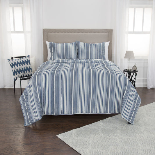 King Cotton 300 Thread Count Machine Washable Down Alternative Comforter - Multi Blues