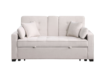 Cody II - 69.5"W Woven Fabric Convertible Sleeper Loveseat with Cup Holder