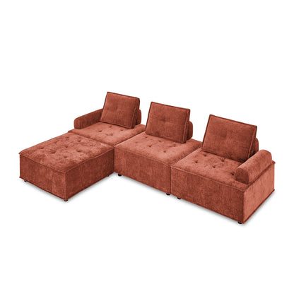 L-Shape Modular Sectional Sofa, DIY Combination, Chenille