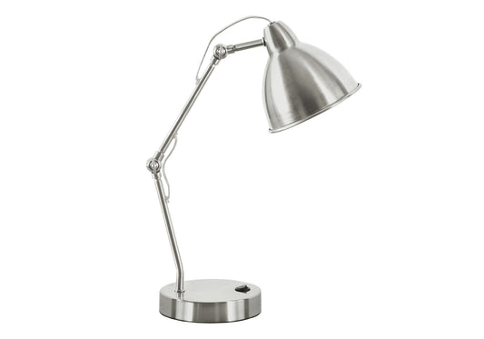 Lighting, Table Lamp, USB Port Included, Nickel Metal, Nickel Shade, Modern - Silver