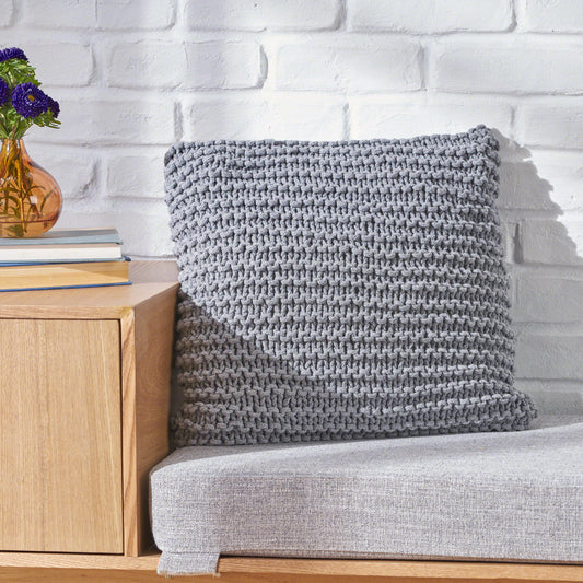 Knited Pillow - Light Gray