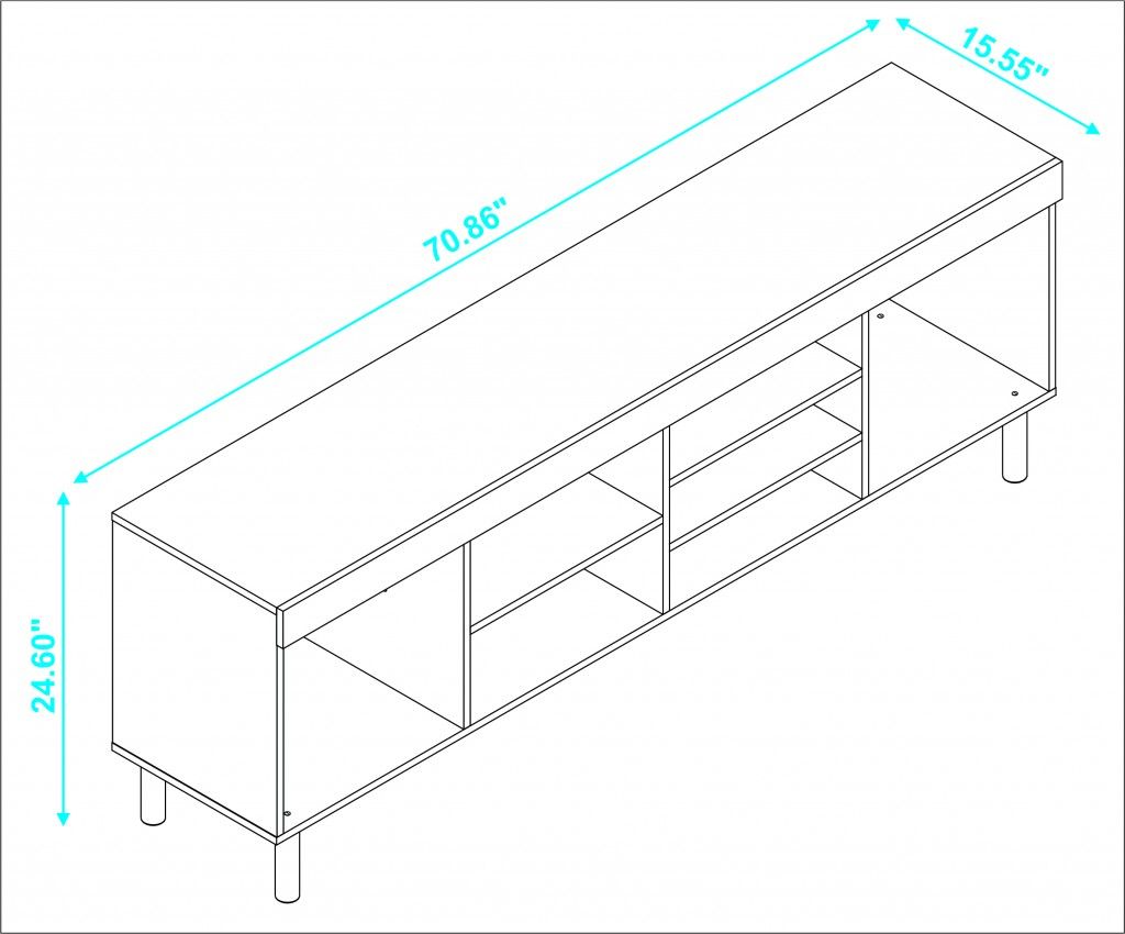 Iko Modern TV Stand Open Cubbie Media Center - White