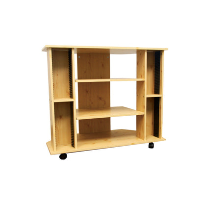 Open Shelving TV Stand - Wood Brown