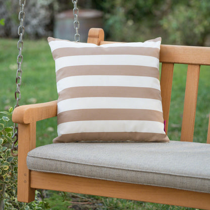 Coronado Stripe Square Pillow - Brown