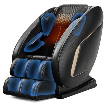 Massage Chair Blue-Tooth Connection And Speaker, Easy To Use At Home And In The Office And Recliner With Zero Gravity With Full Body Air Pressure - Black