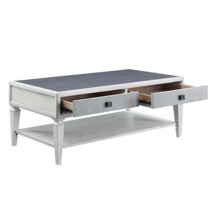 Katia - Coffee Table - Rustic Gray & Weathered White Finish