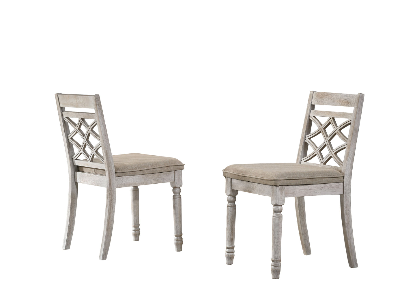 Havanna - 19" Wide Contemporary Fabric Chair With Cushion (Set of 2) - Off White