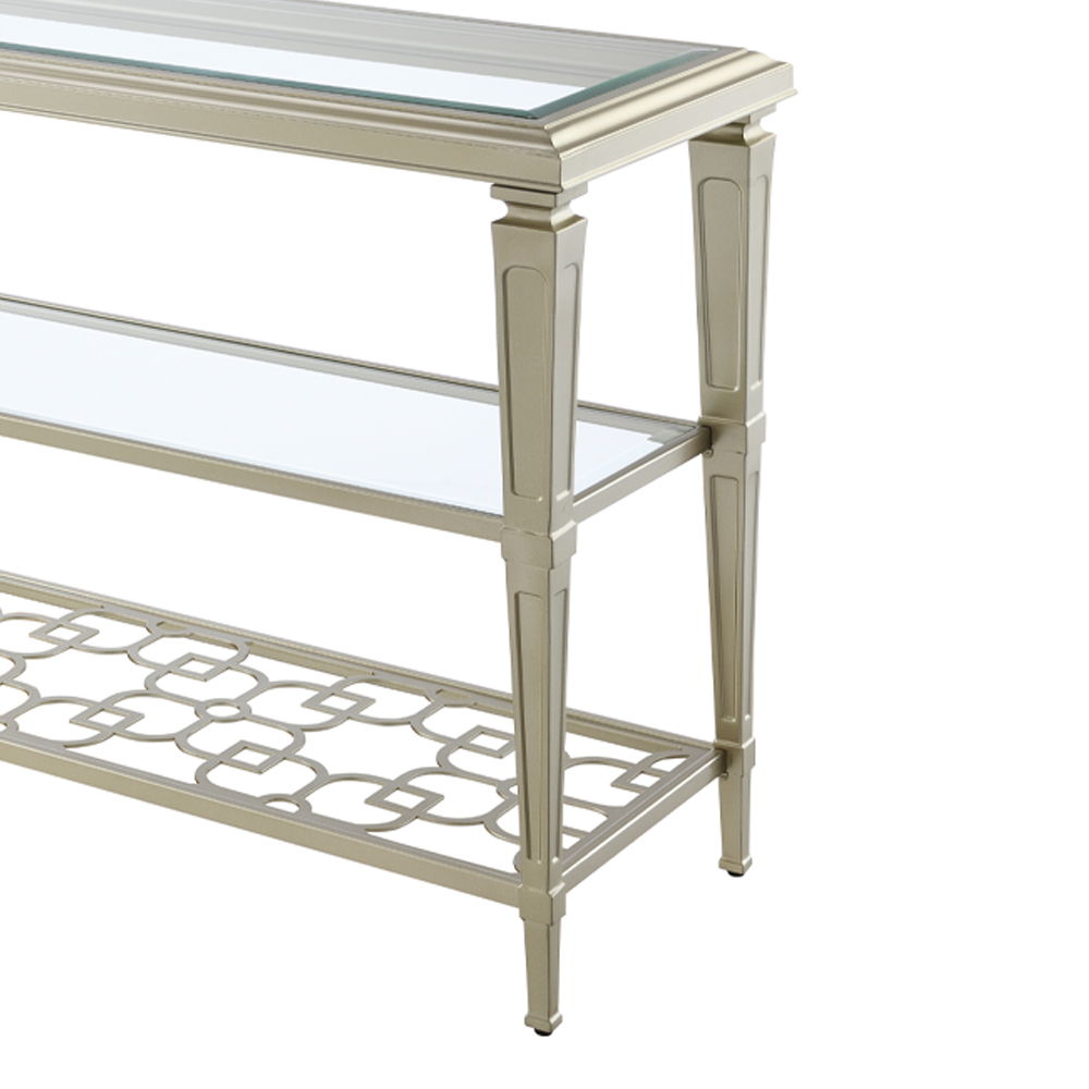 Zaba - End Table - Glass Top & Silver