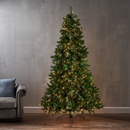 7.5' Noble Hinged Tree With 550Clear Lights - Ul - Green