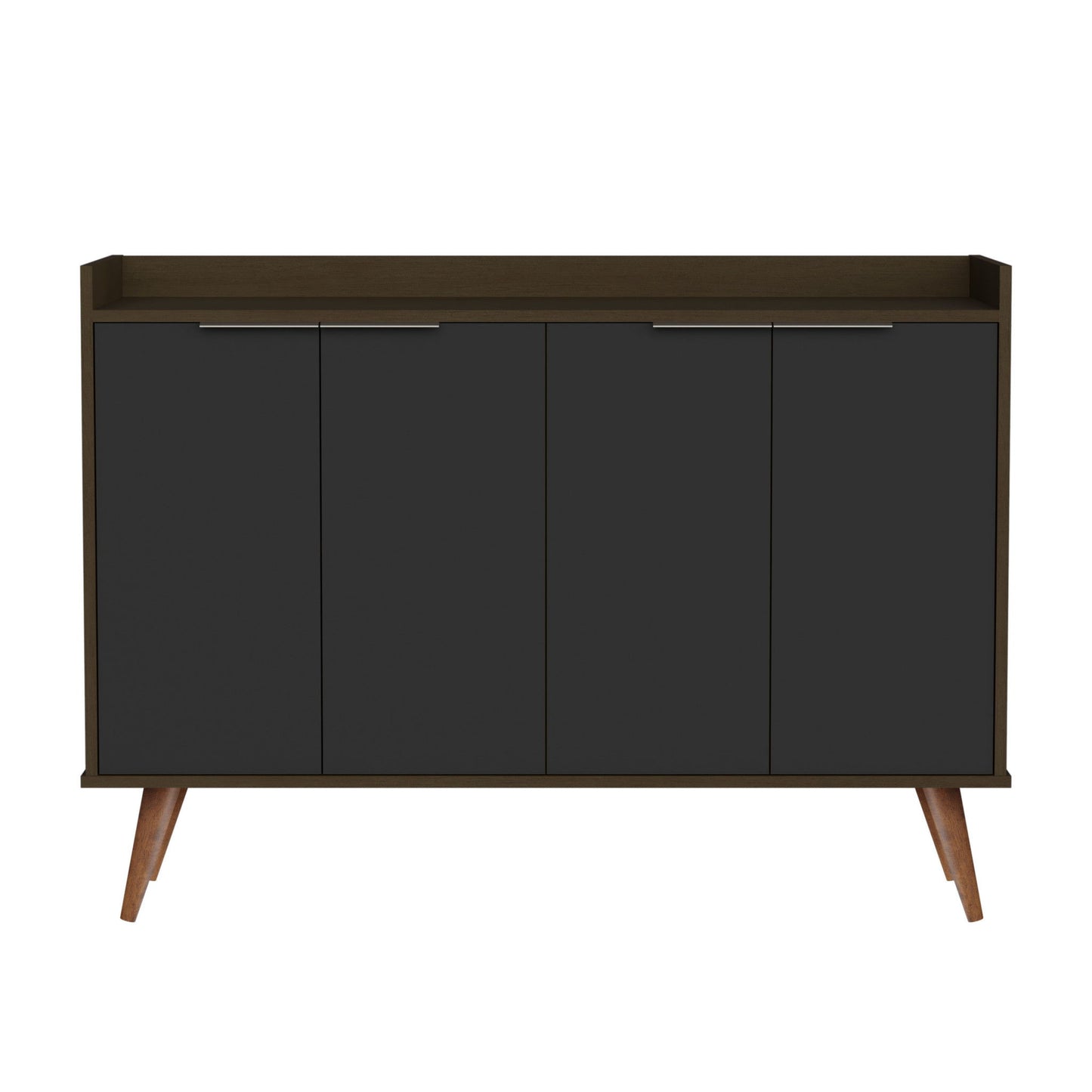 Buffet Accent Chest With Six Shelves - Dark Brown And Black