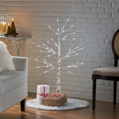 4Ft Birch Tree White Light 48Led Artificial Barkul Ip44 30V 3.6Wextended Line: 5M