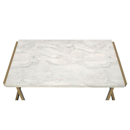 Boice II - Coffee Table - Faux Marble & Champagne