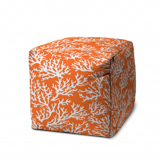 Cube Indoor Outdoor Pouf Cover - Orange