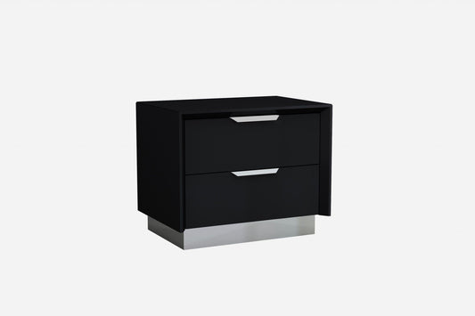 Two Drawers Nightstand - Black / Gray