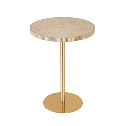 Fiona - Stone Side Table - Gold