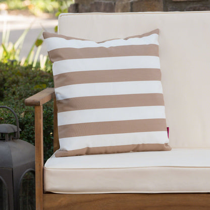 Coronado Stripe Square Pillow - Brown