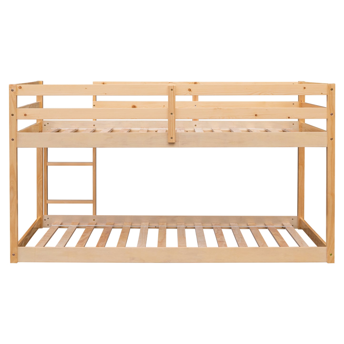 Twin over Twin Floor Bunk Bed,Natural