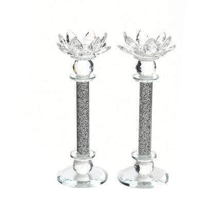 Ambrose Exquisite 2 Piece Candle Holders (Gift Box Included) - Silver