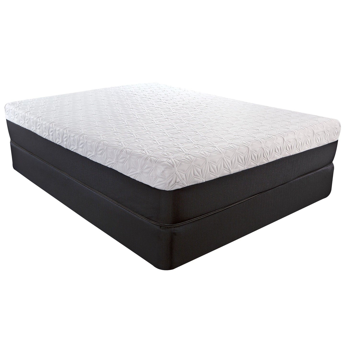 11.5" California King Lux Copper Infused Gel Memory Foam And High Density Foam Mattress - White / Black