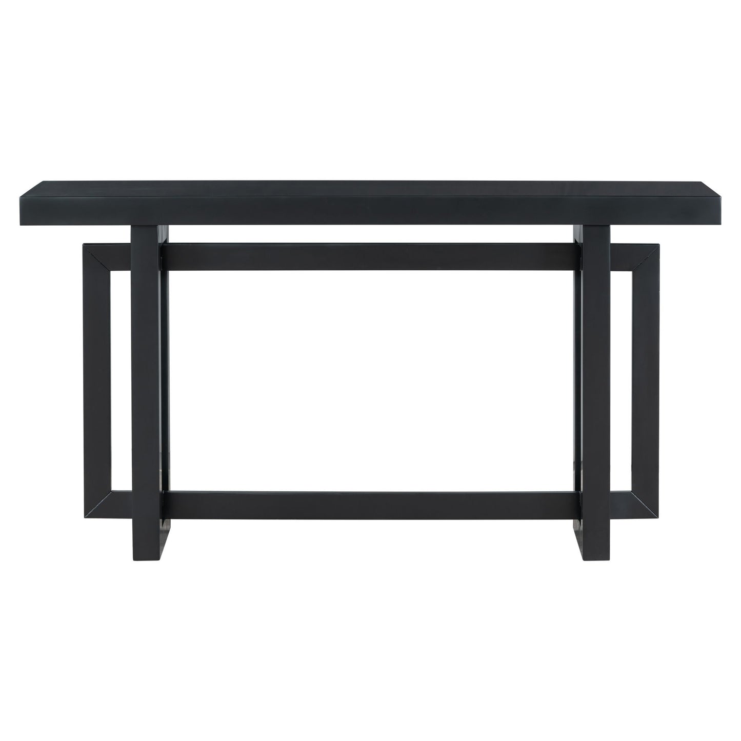 Gewnee - Contemporary Console Table With Two Open Shelves - Black