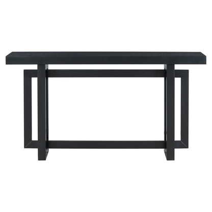 Gewnee - Contemporary Console Table With Two Open Shelves - Black