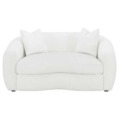 Isabella - Faux Sheepskin Upholstered Loveseat Natural - Ivory