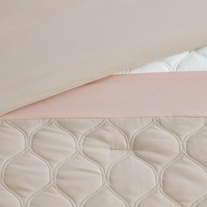 8 Piece Comforter Set In Blush