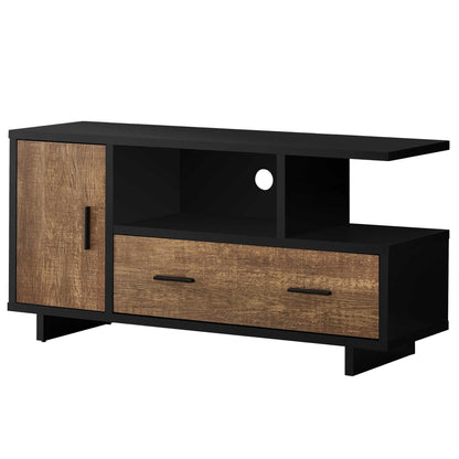 Cabinet Enclosed Storage, TV Stand - Brown / Black