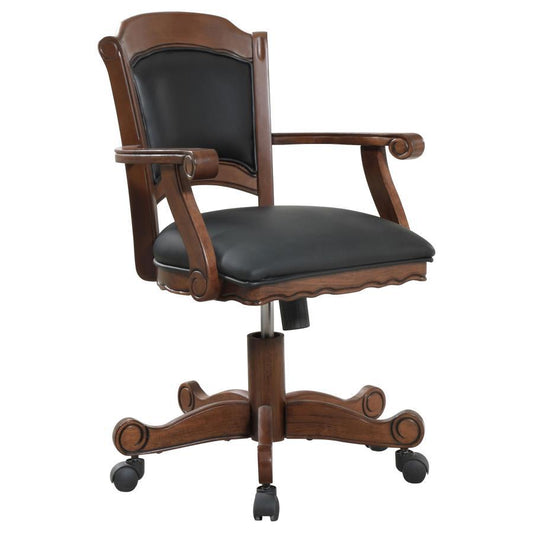 Turk - Game Chair With Casters - Black And Tobacco