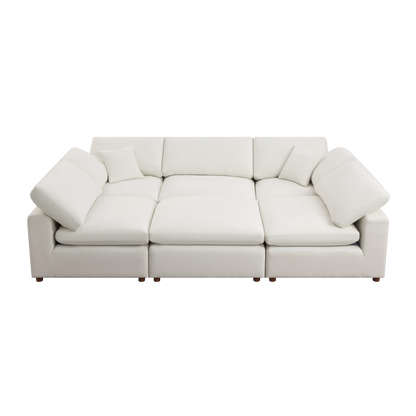 Modern Modular Sectional Sofa Set, Self-customization Design Sofa, White