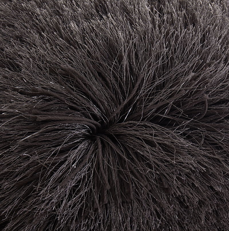 Decorative Shaggy Pillow With Lurex (18 In X 18 In) - Gray