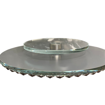 Ambrose Exquisite Lazy Susan Mirrored Spinning Tray - White