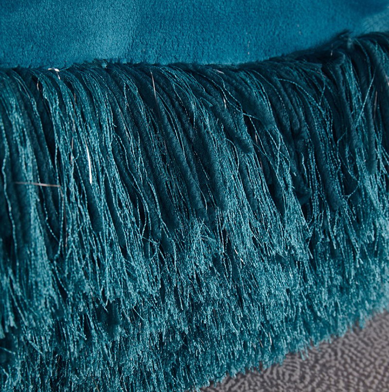 Decorative Shaggy Pillow With Lurex (18 In X 18 In) - Teal