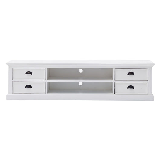 Classic Entertainment Unit With Four Drawers - White