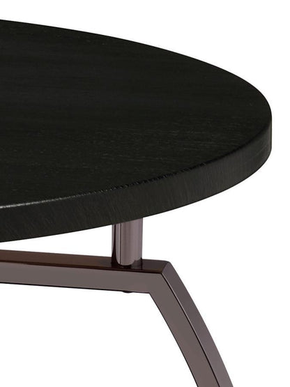 Dacre - Round Engineered Wood Top Side End Table - Dark Gray