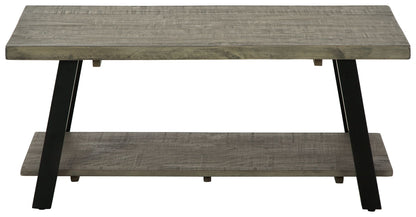 Brennegan - Gray / Black - Rectangular Cocktail Table