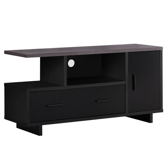 Top With Storage TV Stand - Black Gray