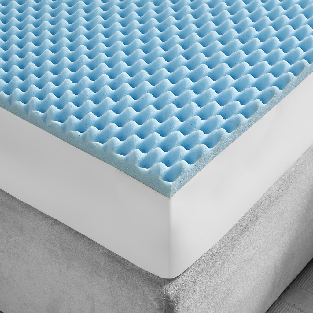 All Season Reversible Hypoallergenic Cooling Mattress Topper - Blue