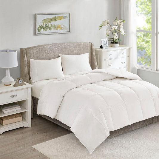 Oversized 100% Cotton Down Comforter In White