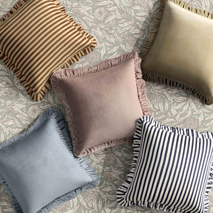 Alessia - Striped Ruffle 20" Square Accent Pillow